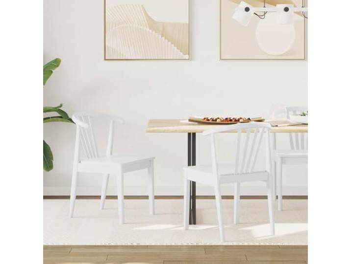 HGPOTUY Esszimmerstuhl 2er Set Massivholz Weiß 51 x 61 x 80,5 cm Polsterstuhl Gummibaumholz, Bequeme Sitzpolsterung, Robust, Vielseitig für Küche und Home-Office