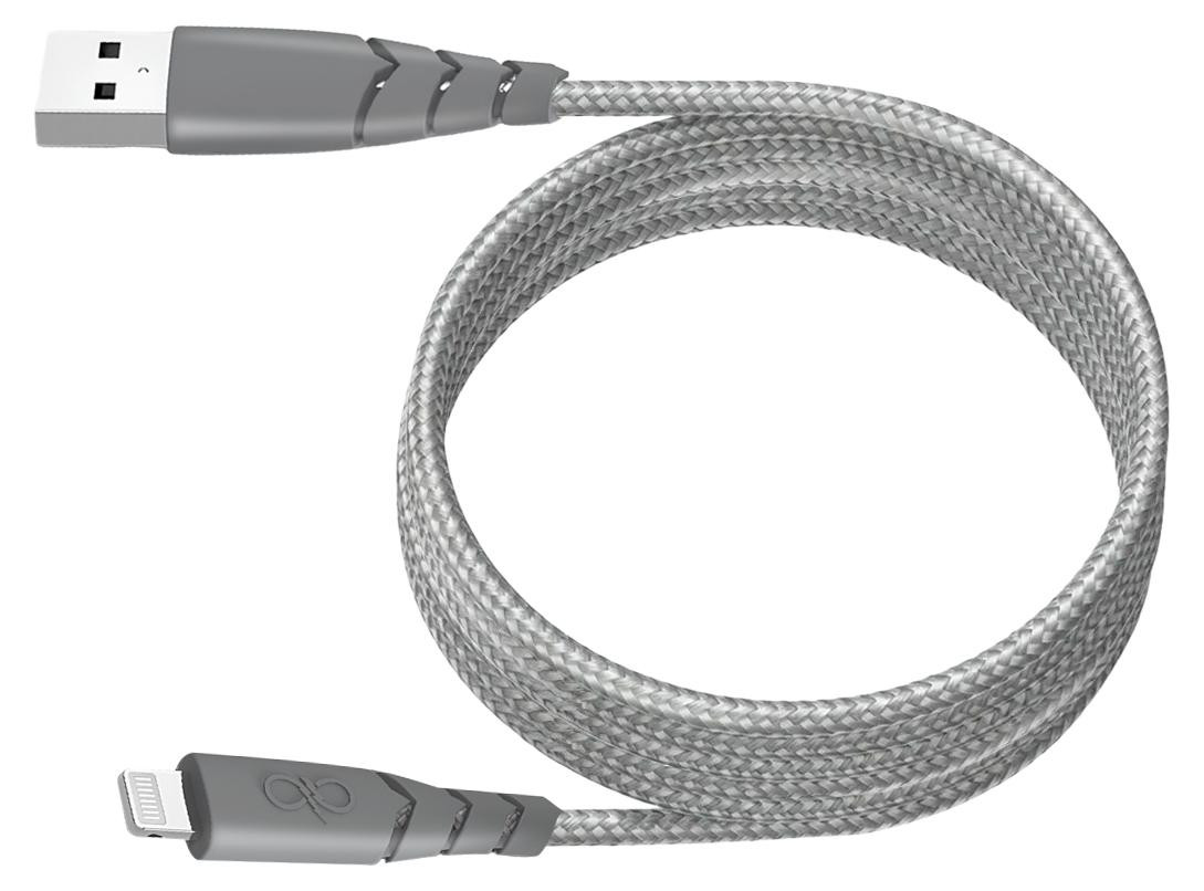 Force Power ultra-versterkte USB-A naar Lightning kabel, 3 meter, grijs