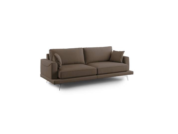 Canapé en tissu anti-tache 198 cm brun