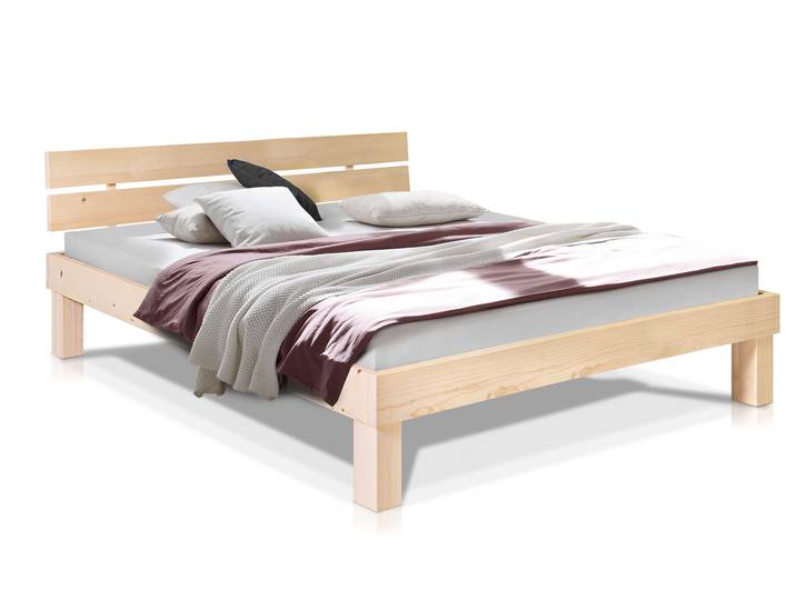 PUMBA Massivholzbett mit Kopfteil, Material Massivholz