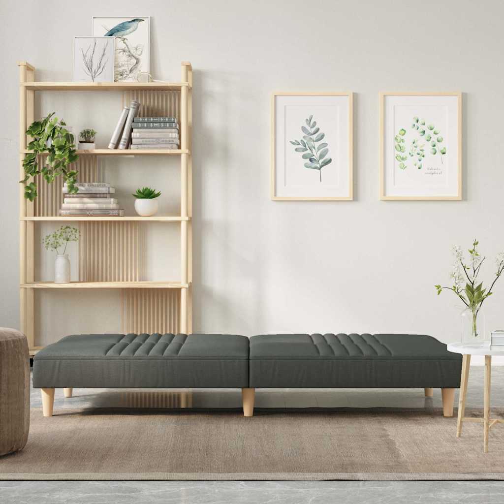 vidaXL Canapé-lit gris foncé tissu
