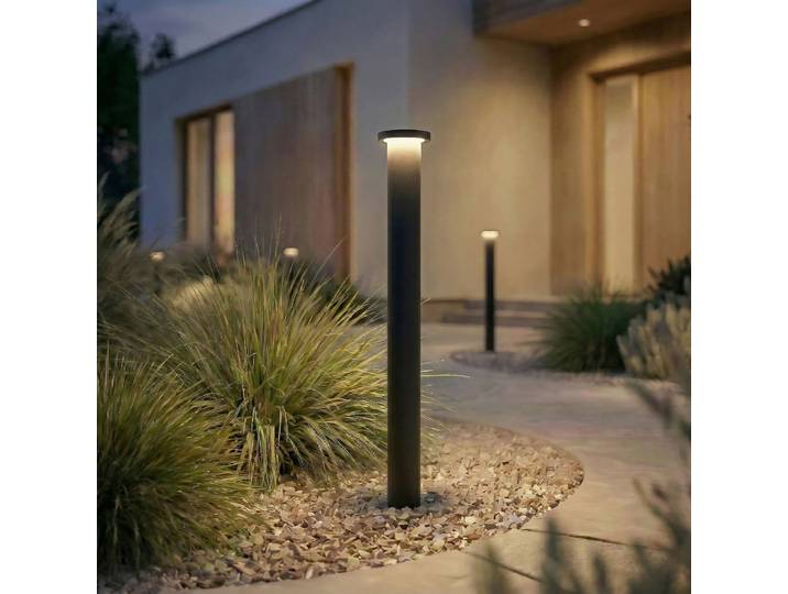 Bornes lumineuses LED Cirel, noir, IP65, 65 cm, aluminium - Lindby - Terrasse - Moderne - À ampoule unique