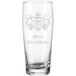 Willi Becher Bierglas Helles-Glas 0,5 l mit Eichung - Hopfenkranz
