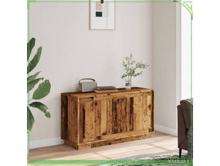 Buffet - ABI - Vieux bois - 102x35x55 cm - Bois d'ingénierie acier