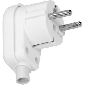 Orno Schutzkontaktstecker AE-13182, 16 A / 230 V, weiß, aus Kunststoff, Winkelstecker, IP20 innen