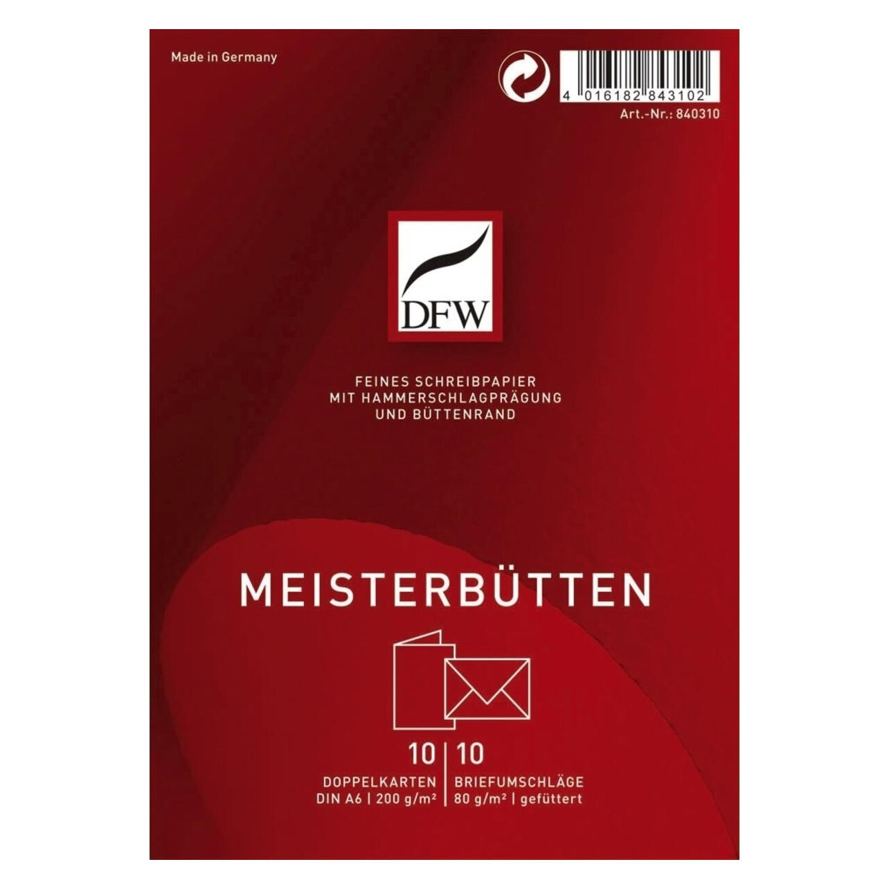 DFW Doppelkarte A6 hoch Meisterbütten (10 Stk.) (840310)
