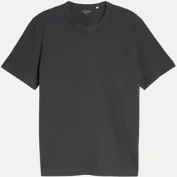 T-Shirt mit Ripp-Struktur Schwarz L