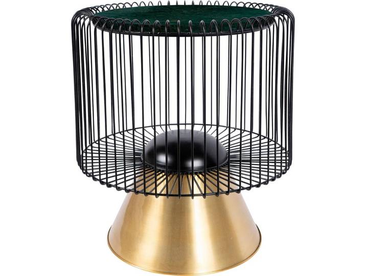 Kayoom Beistelltisch Malibu 125, Runde Platte aus original Marmor, pflegeleicht (1-St), ø-Marmorplatte: ca. 40 cm, angesagtes Metalldesign, pflegeleicht