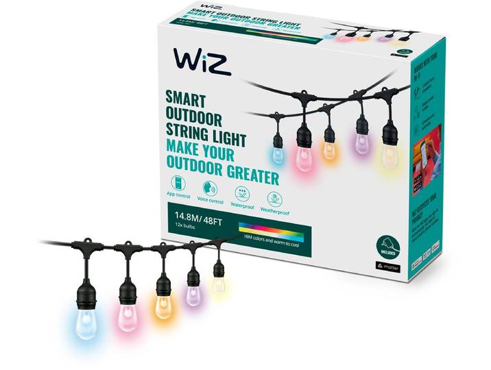 WiZ Buitenlamp - Lichtsnoer - Gekleurd en Wit Licht - Slimme LED Verlichting - Wi-Fi - Tuinverlichting