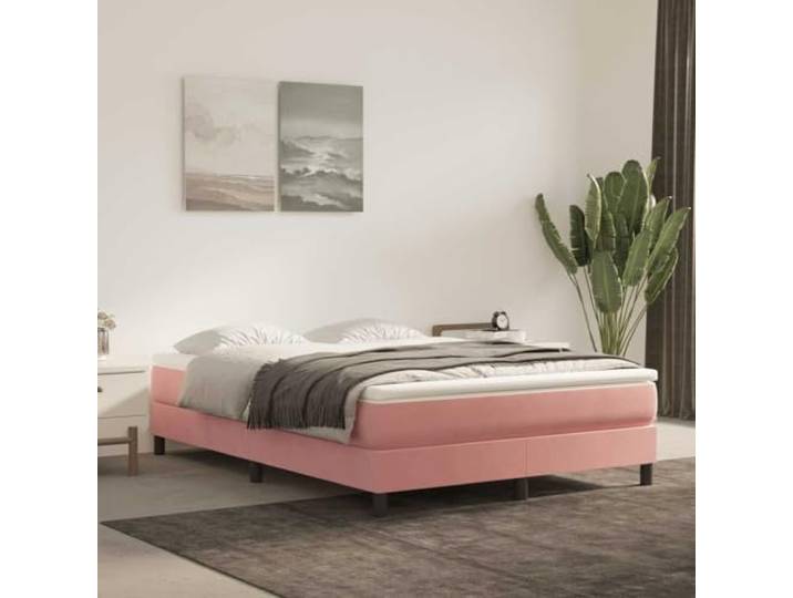 KTHLBRH Matratze Mittel Rosa 140x210x20 cm Samt Taschenfederkern Taschenfedern, druckentlastender Schaumstoff, mittelfest, Samtbezug, atmungsaktiv, stabil
