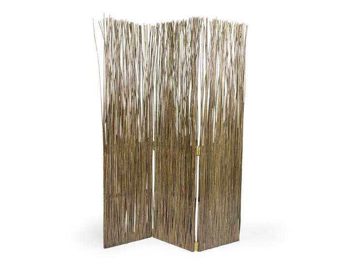 Homestyle4u Paravent 3-tlg. 120/170 cm Braun Weide, Naturmaterialen, 120x170x3 cm, Wohnzimmer, Raumteiler, Paravents
