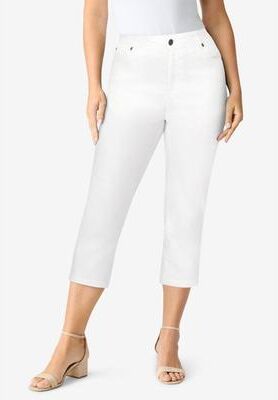 Plus Size Women's Plus Size 24/7 Capri Jean by Denim 24/7 by Roamans in White Denim (Size 24 W)