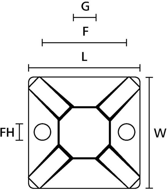Hellermann Tyton Socle adhésif MB3A-N66-BK-C1 (151-28320)
