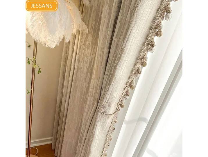 Rideaux pour salon salle à manger chambre marron doré Style minimaliste moderne haute Chenille Jacquard épaissi bloquant la lumière