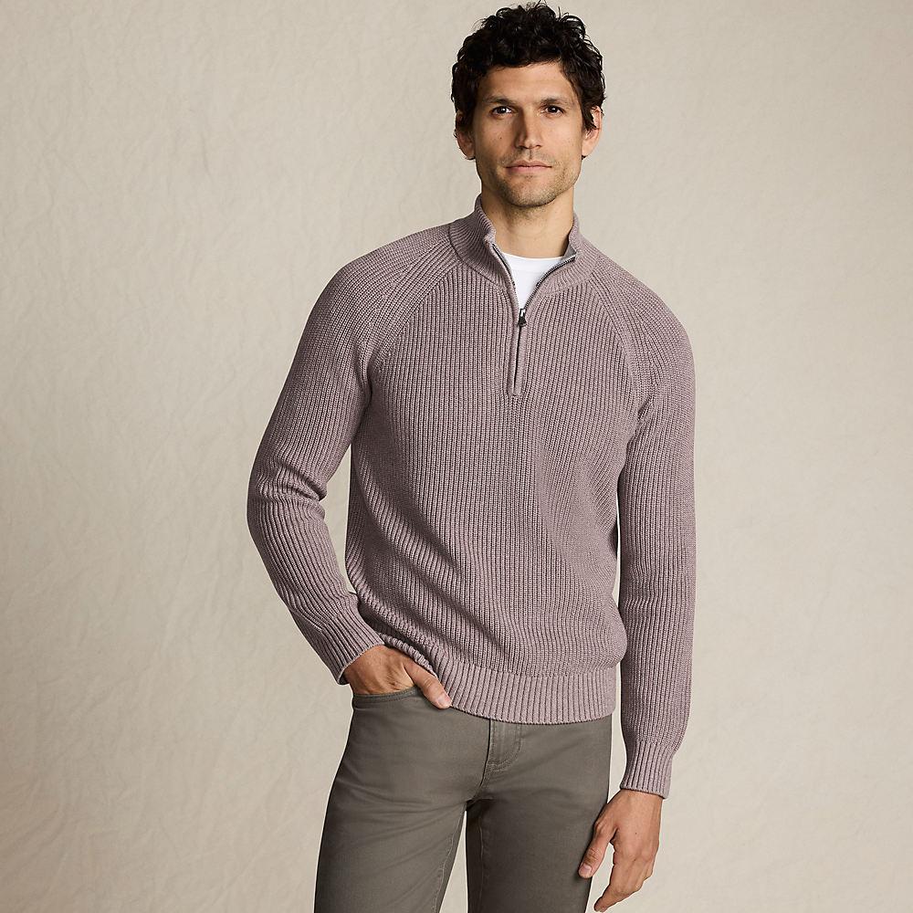 DRIFTER Pullover mit Reißverschluss in Tall-Größe, Herren, size: tall, Braun, Baumwolle, by Lands' End