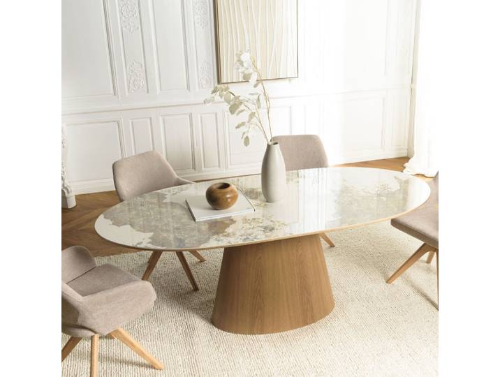 Table à manger 200x90cm plateau céramique