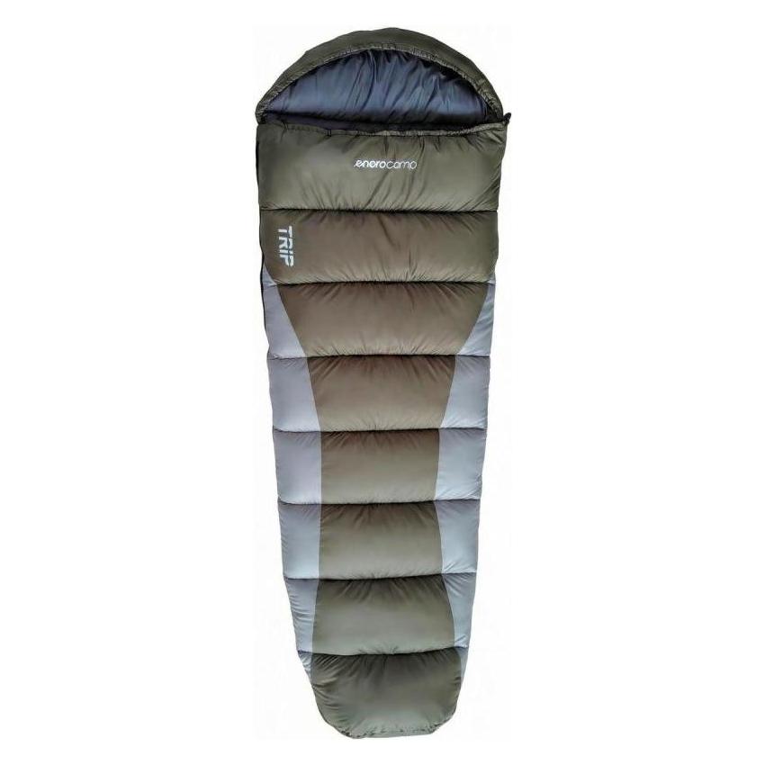 Aptel śpiwór Turystyczny Z Kompresją Trip Zielono Szary 210x80x50cm Enero Camp (210 cm) (71442342)