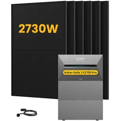 Anker SOLIX Solarbank 3 E2700 Pro Solaranlage, mit 6 x 455W Bifazialen Solarmodulen, by Powerness - 8.1kWh / ohne Zubehör / Standardversand