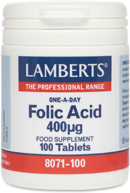 Lamberts Ácido Fólico 400 mcg tabs Pequeñas Fáciles de Tragar