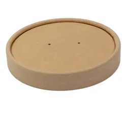 MONOUSO - Kraft-Kraftkarton-Deckel für Ø9,5cm Kraft-Kraft Pappbecher (500 Stück)