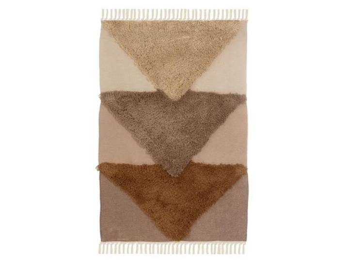 Tapis - JUANIO - Avec pompons - Rectangulaire 180 x 120 cm - Beige - 50% coton/50% polyester