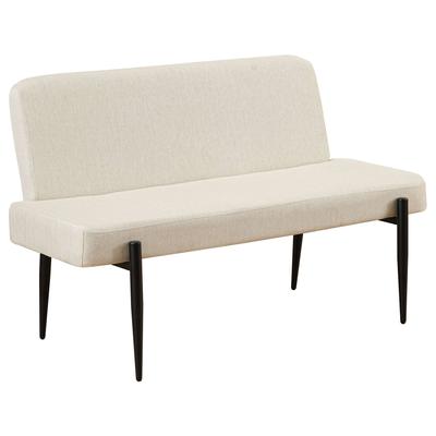 Essbank OTTO HOME "Frida", beige (creme, schwarz), B:140cm H:88cm T:66cm, Stoff, Sitzbänke, Essbank, Federkern, pflegeleichtem Velours oder Webstoff Bezug, Breite 160 cm