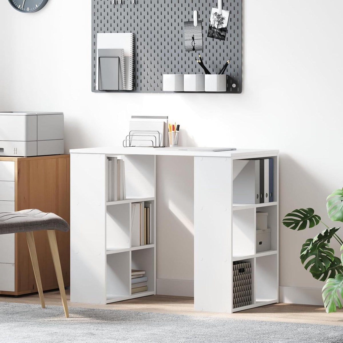 Wit hoekbureau voor uw thuiskantoor met ruimtebesparend design