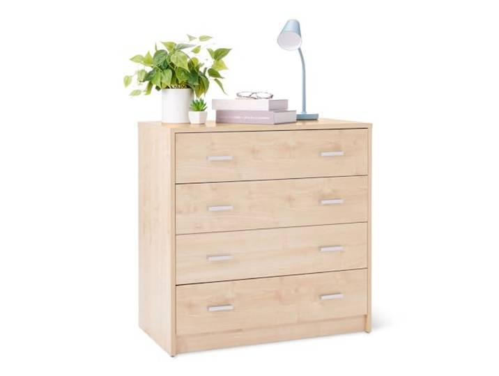 Amazon Basics Kommode, Schlafzimmerschrank mit 4 Schubladen, Schrank, Ahorn, 40cm x 75cm x 74cm