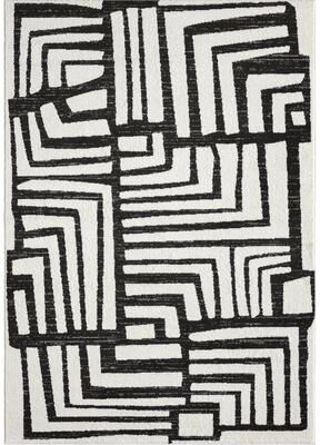 "Abani Rugs Nomad Collection NOM130A Cream Grey Box Pattern Geometric Area Rug - 8'11"" x 12'"