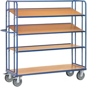 Fetra Etagenwagen 4396, mit verstellbaren Böden, 4 Etagen, 1650 x 610 mm, Tragkraft 500kg