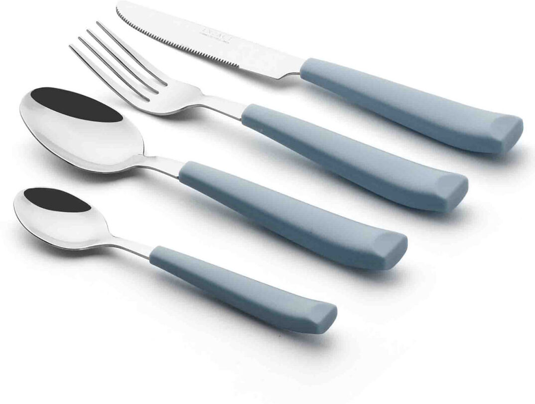 Metro Lane Chaselynn 24 Piece Stainless Steel Cutlery Set , Service for 6 Light Blue 24
