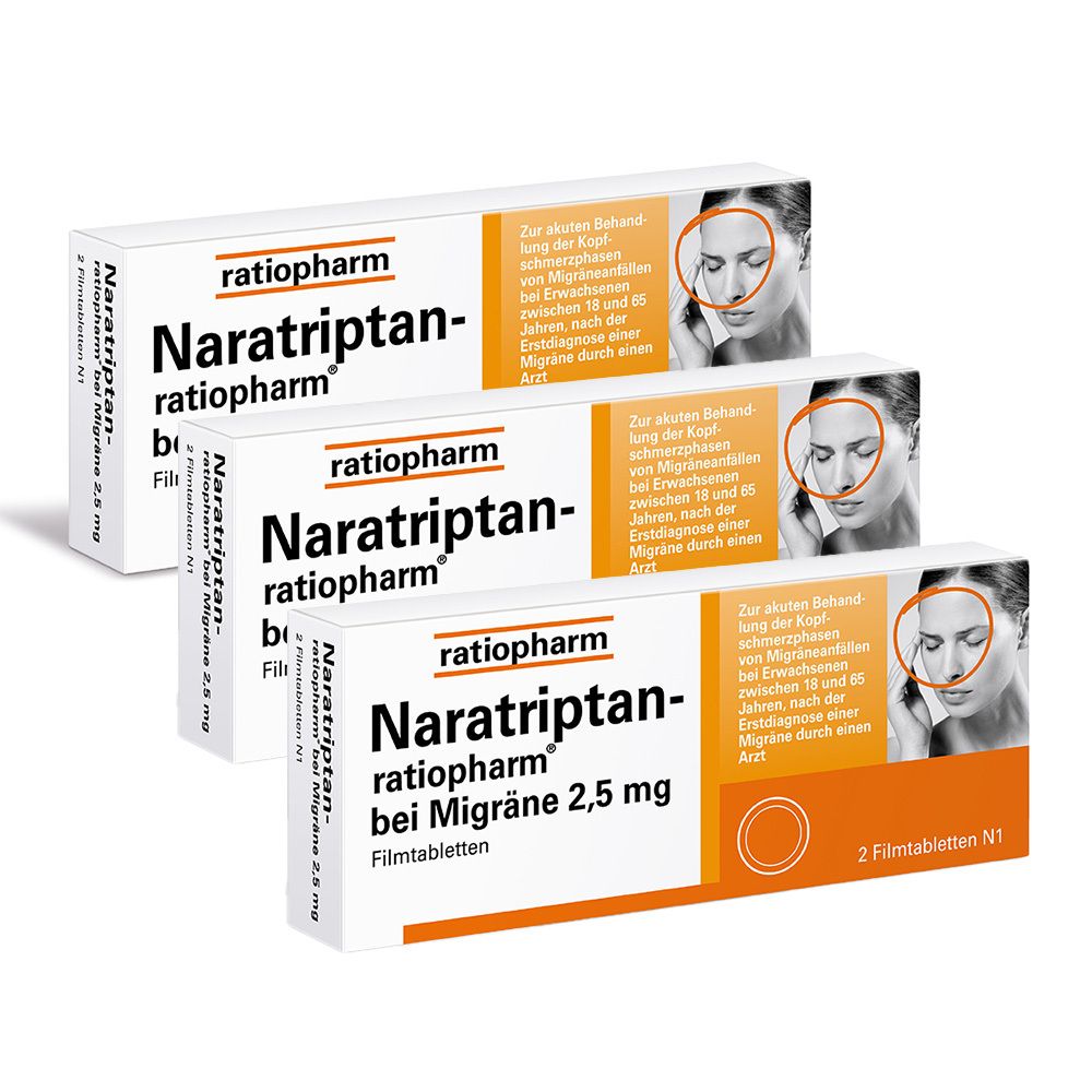 NARATRIPTAN-ratiopharm bei Migräne Filmtabletten x3 3x2 St