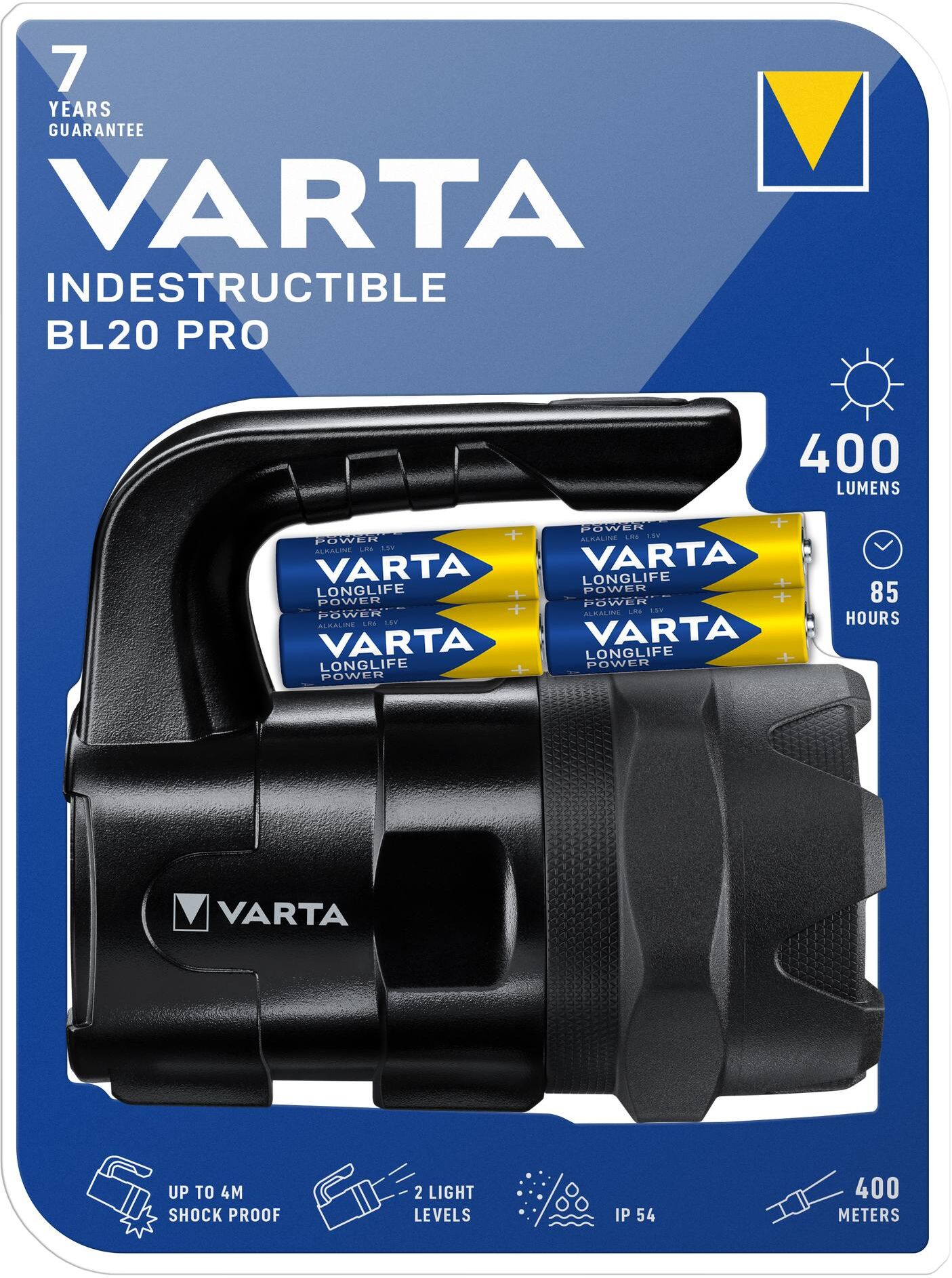 LED Taschenlampe VARTA "Indestructible B", schwarz, Mobilleuchten, LED Taschenlampe schwarz Einheitsgröße