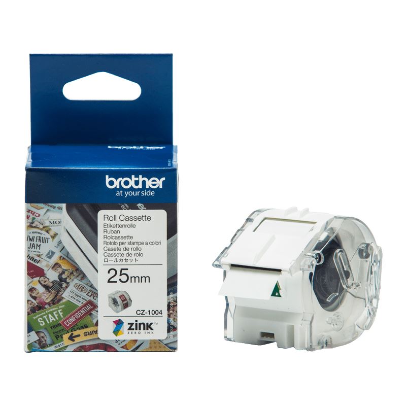 Brother Farbetikettenrolle CZ-1004 BxL 25mm x 5m