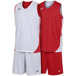 Joma, Damen, Sportshirt, Kansas-Set (S), Rot, Weiss