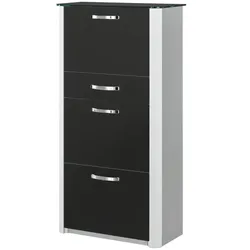 Schuhschrank   ¦ schwarz ¦ Maße (cm): B: 71 H: 136 T: 35.0