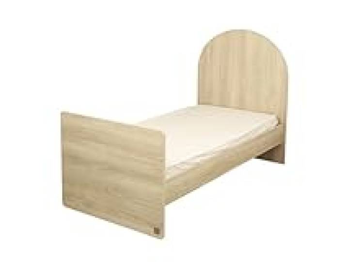 Sauthon Lit Junior 90x190 - décor Bois chêne sépia - tête de lit Forme Arche