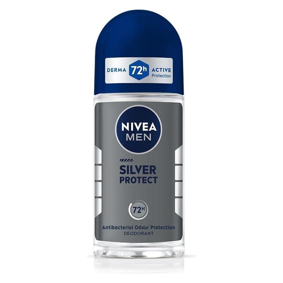 NIVEA Men Silver Protect Antiperspirant In Bullet Antibacterial Protection (Roll-on, 50 ml) (0183778)