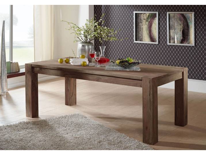 Esstisch Sheesham 200x100x76  grau geölt NATURE GREY #406