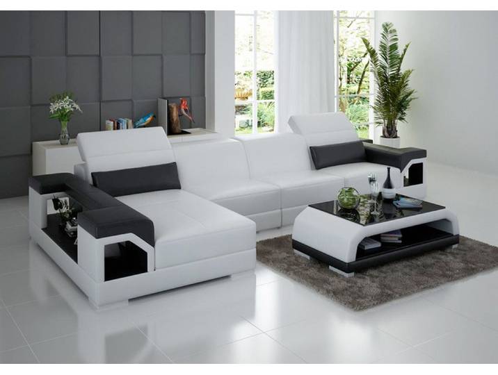 JVmoebel Ecksofa Ledersofa mit USB-Anschlüssen und modernem Design, Made in Europa