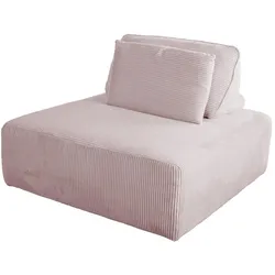 HOCKER MIT RÜCKENKISSEN WIOLO SOFT Pink Cord