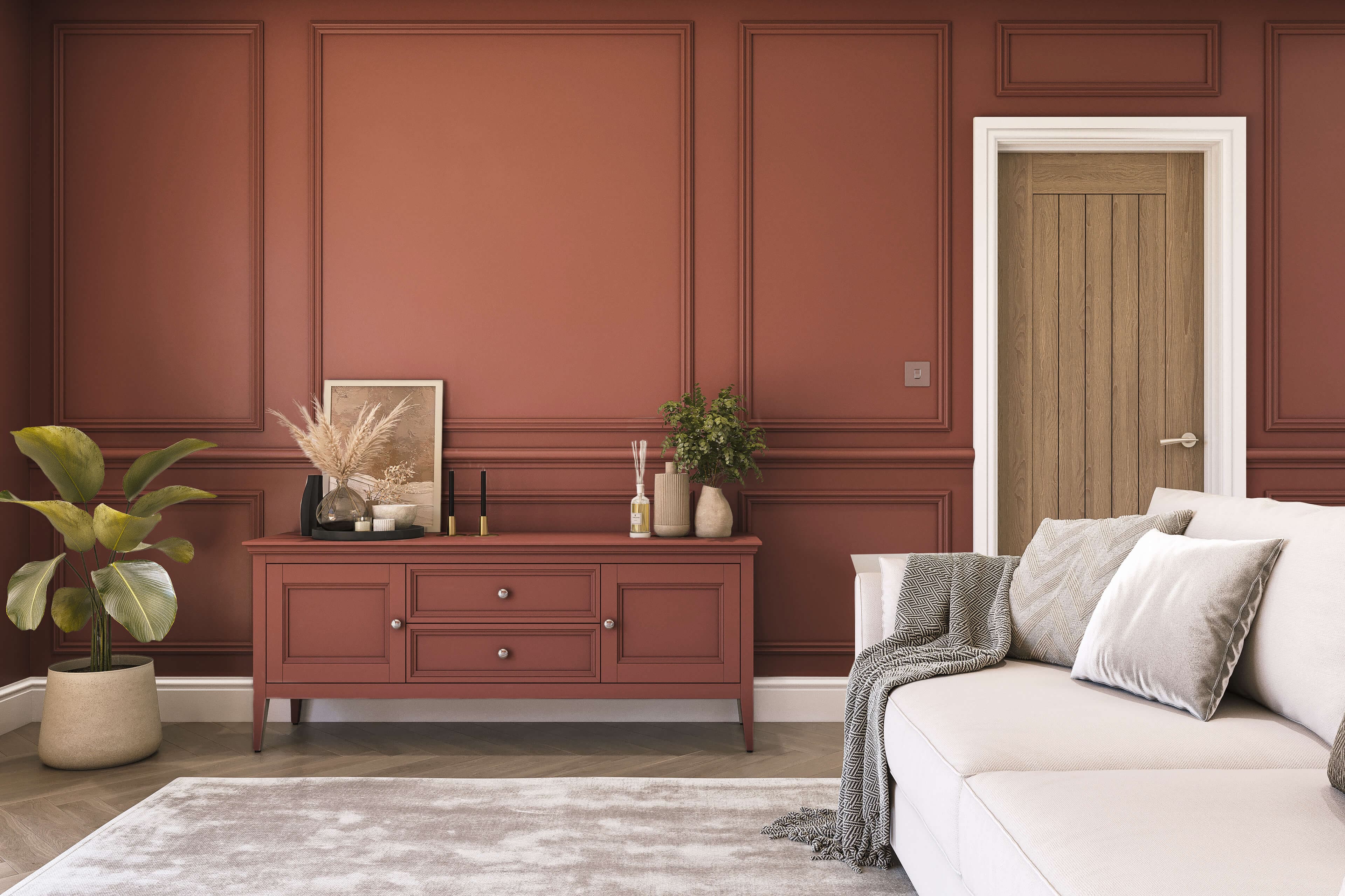 Hemway Chalk Based Furniture Paint   Red Oxide   Shabby Chic   Chalky Matt Finish - Red Oxide - 1L