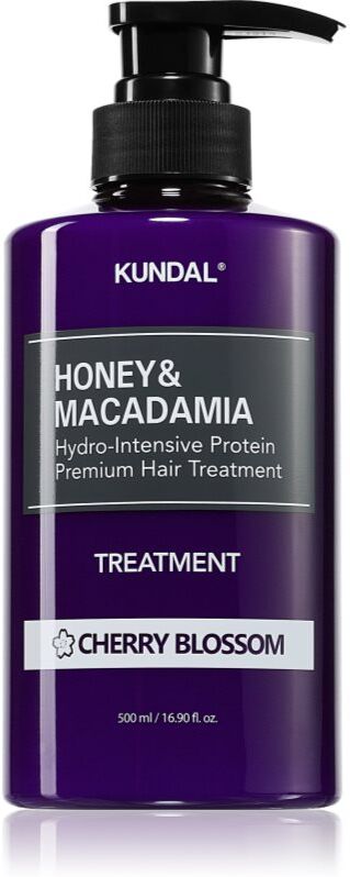 KUNDAL Honey & Macadamia Cherry Blossom intensive, feuchtigkeitsspendende Pflege für beschädigtes Haar 500 ml
