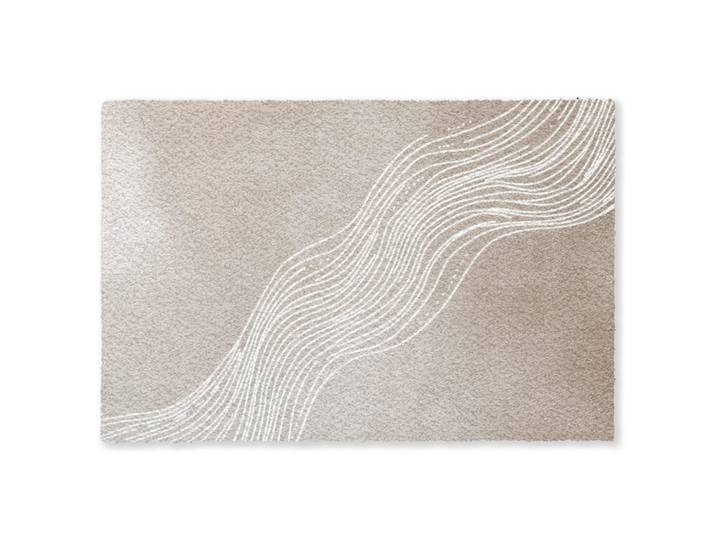 MuchoWow Fussmatte Wellenlinien - Fließend - Sandfarben Fußabtreter 180x120 cm, Beige, Kunststoff, Rechteckig, 180x0.4 cm, rutschfeste Unterfläche, Teppiche und Böden, Schmutzfangmatten, Fußmatten