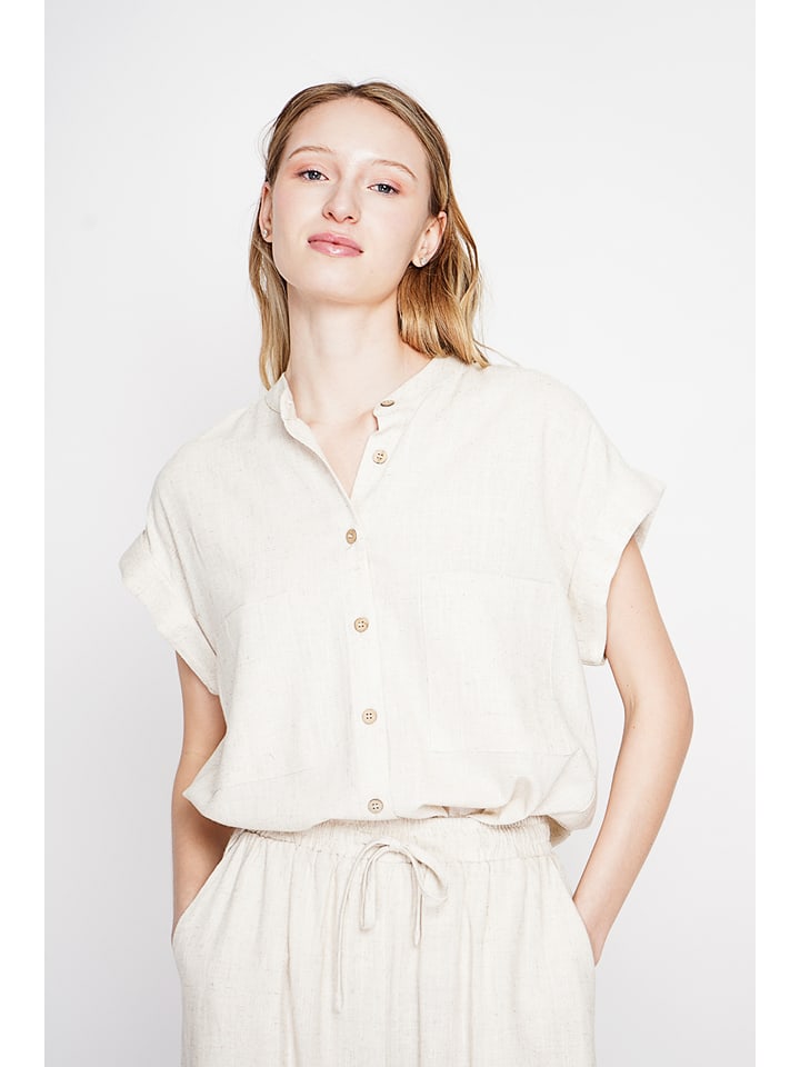 Le Jardin du Lin Leinen-Bluse in Creme - 36