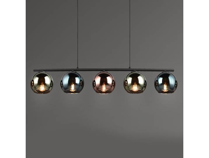 Pendelleuchte 83 x 150 x 13cm Multicolor Eisen, lackiert Rauchglas E14