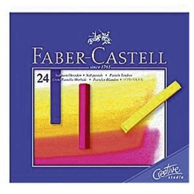 Faber-Castell 128324 Creative Studio Softpastellkreide 24 Farben sortiert im Kartonetui(P)