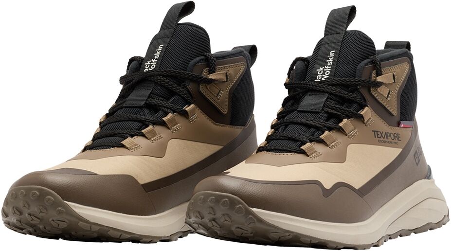 Sneaker JACK WOLFSKIN "DROMOVENTURE WT TEXAPORE MID M", Herren, Gr. UK 14 - EU 49, Normalschaft, braun (cold, coffee), Hauptmaterial: Synthetic. .Second Material: Textile. Futter: Texapore Ecosphere Pro .Sole: Rubber / EVA. 100% Rubber/ EVA, Schuhe Sneake