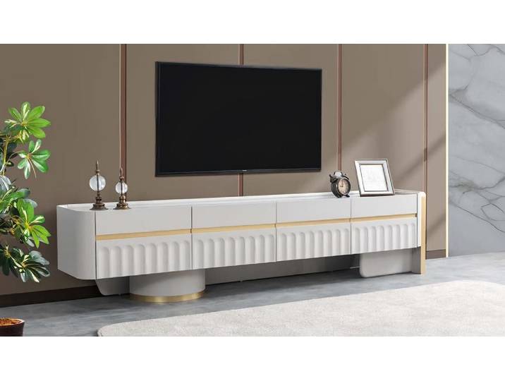 Xlmoebel Lowboard Moderne Wohnwand mit Stauraum und TV-Ständer in Holzoptik (Wohnwand, TV Ständer), Hergestellt in Europa