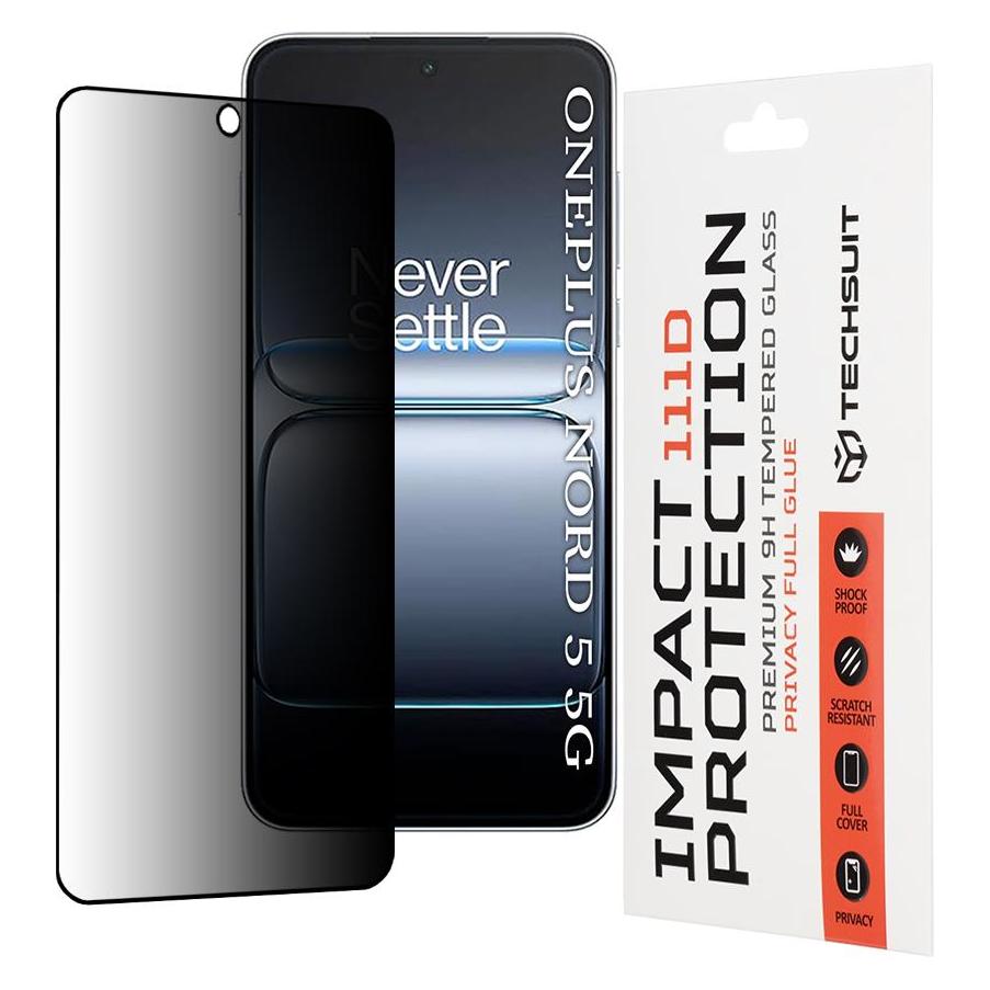 Techsuit - 111D Privacy Full Glue - OnePlus Nord 5 - Black (1 Stk., OnePlus Nord 5G) (64420573)